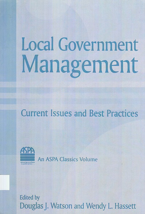 Local Government Management: Current issues and best practices